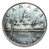 1957 Canadian Silver Dollar Coin with one Waterline AU