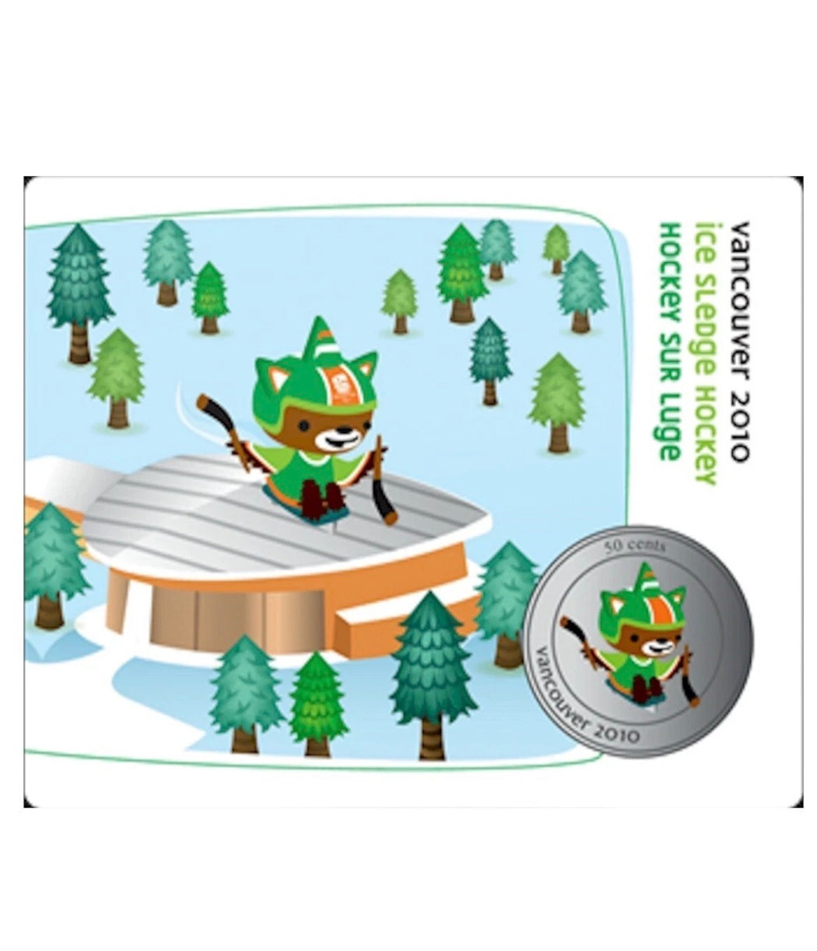 2010 Canada 50c RCM Olympic Mascot Card - Para Sledge Hockey Sum