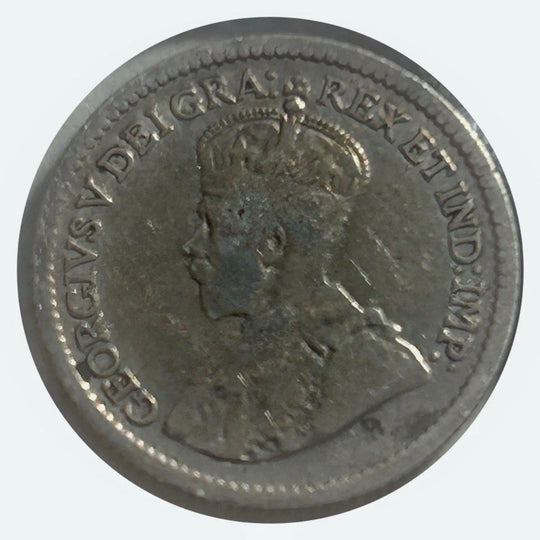 1913 Canada  5 Cent Silver  George V Coin VF