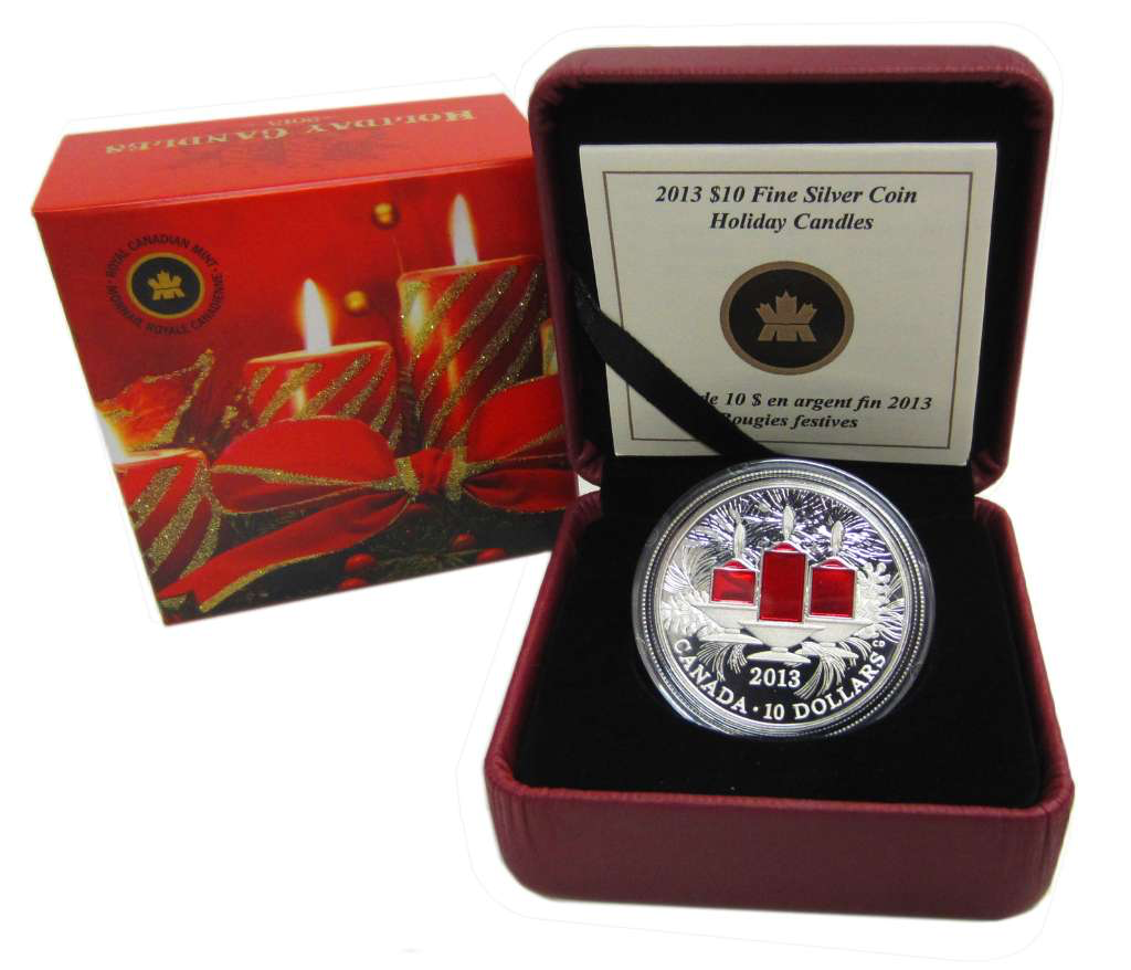 2013 Canada Silver  $10 Holiday Candles .51oz