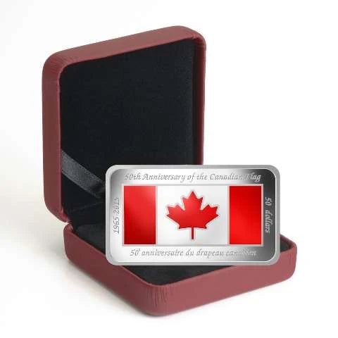 2015 Canada $50 Canadian Flag 50th Anniversary .9999 Silver Proof Coin