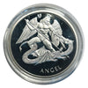 Lucky Coin Angel Slaying Dragon in Protective Plastic Capsule