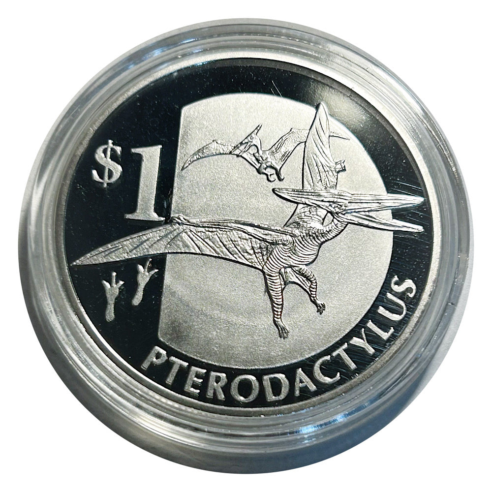 Lucky Coin Pterodactyl in Protective Plastic Capsule