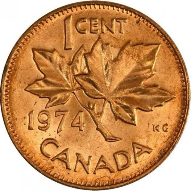 1974  Canada One Cent  Copper Penny BU