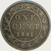 1881 H Queen Victoria large one cent Penny Coin VG