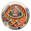 Lucky Coin Colored Firefighter in Protective Plastic Capsule