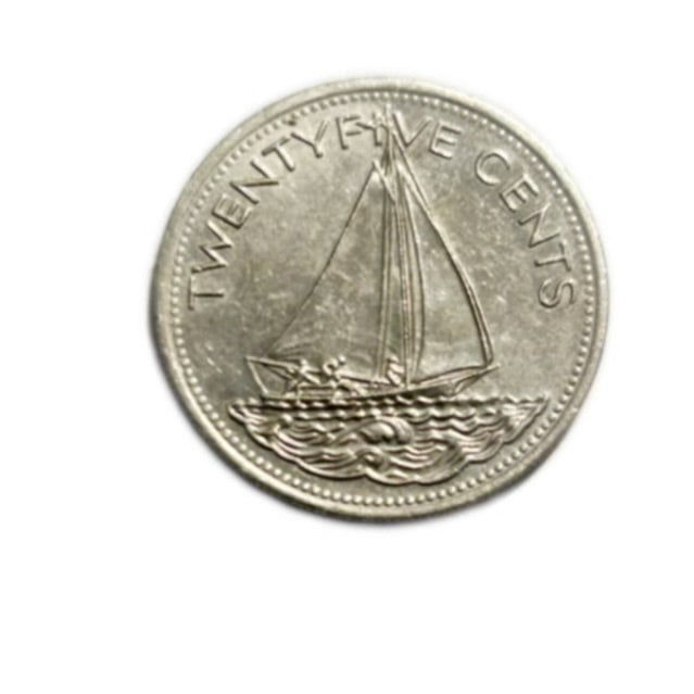 2005 Bahamas 25 Cents Sail Boat coin AU