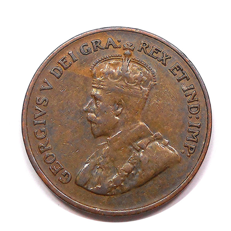 Canada 1924 1 Cent Small Penny Coin - Rare Date Clé Petite Pièce De Cent