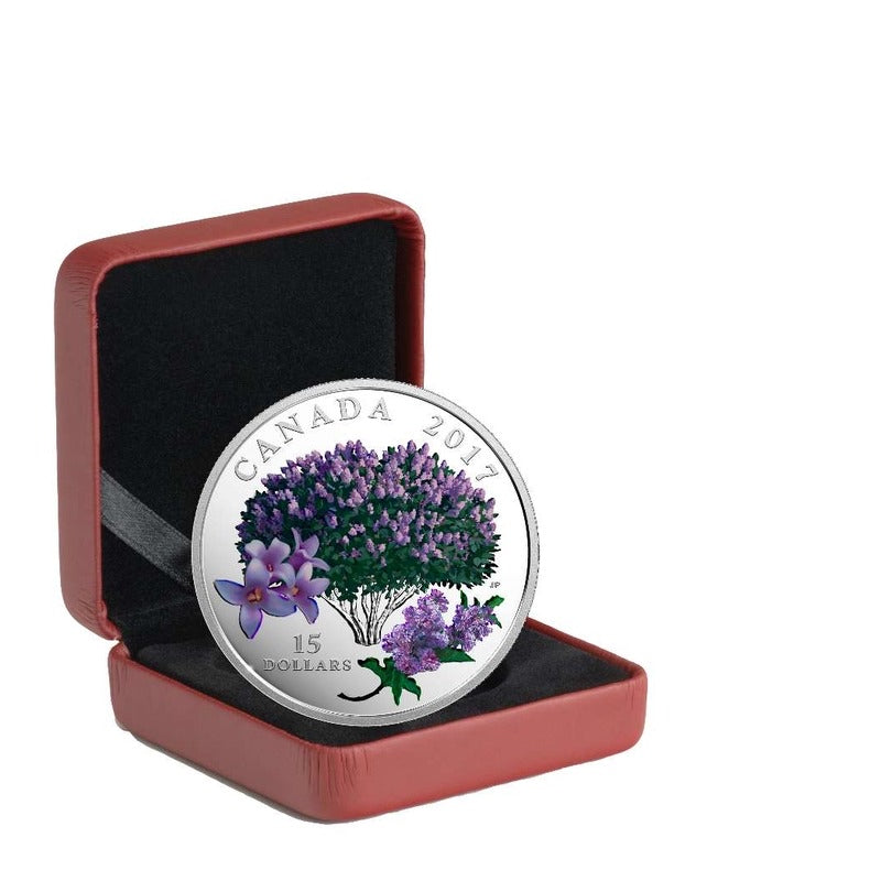 2017 $15 Celebration of Spring – Lilac Blossoms, .745 oz .9999 Silver