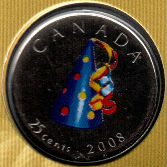 2008 Canada Birthday Gift Set — Party Hat 25c