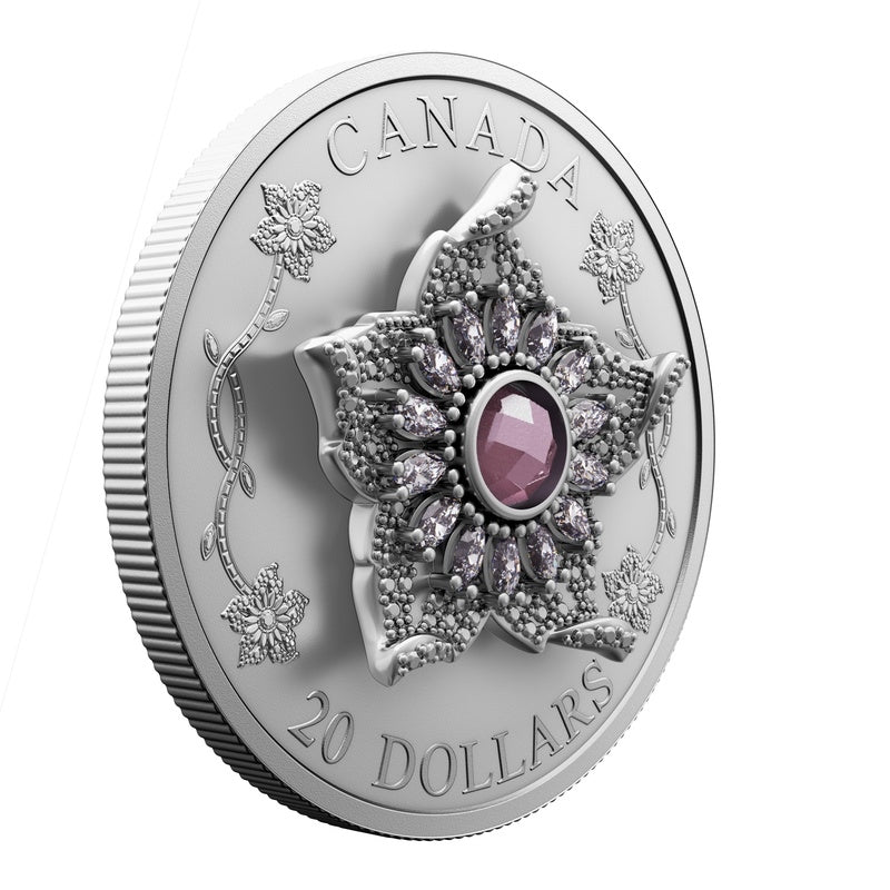 2025 Canada $20 Williamson Diamond Brooch 1 oz Silver Coin Crown Jewels
