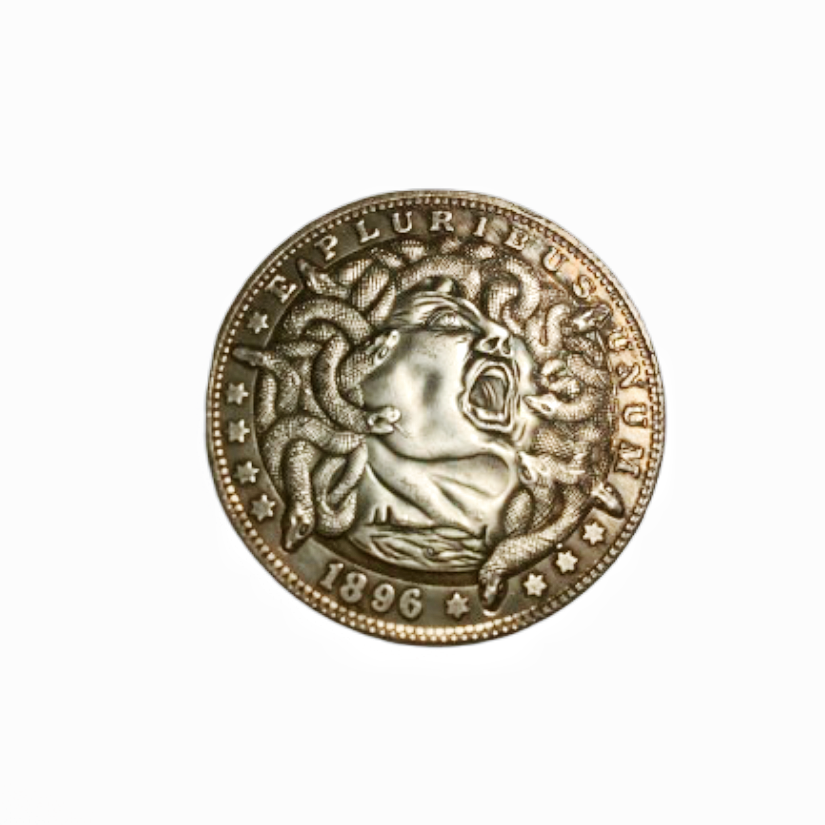 Copper Craft  Coin “1896 Medusa – Snake Hair“40mm Hobo Nickel Big Coin
