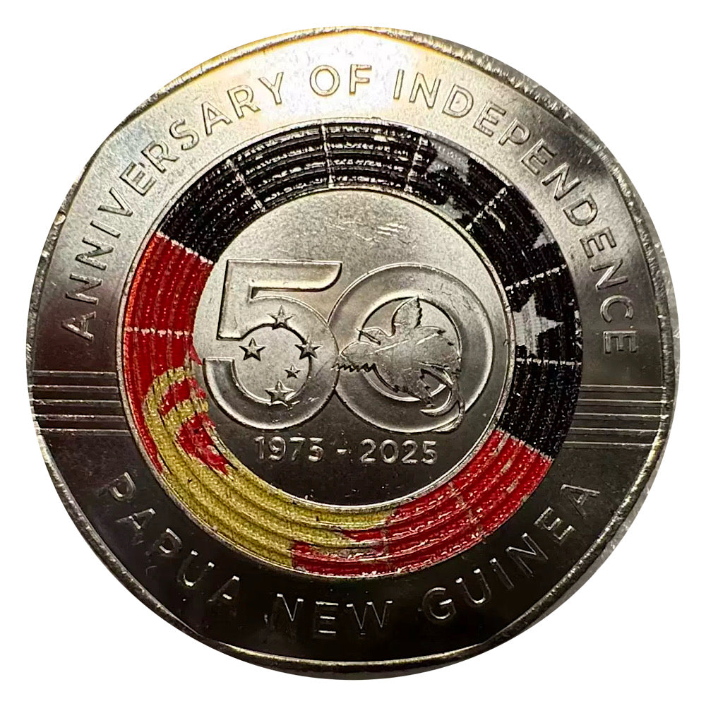 2025 Papua New Guinea 50 Toea Independence 50th  Color Commemorative BU