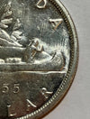 1955 Canadian Silver Dollar Coin Arnprior With No Die Break EF
