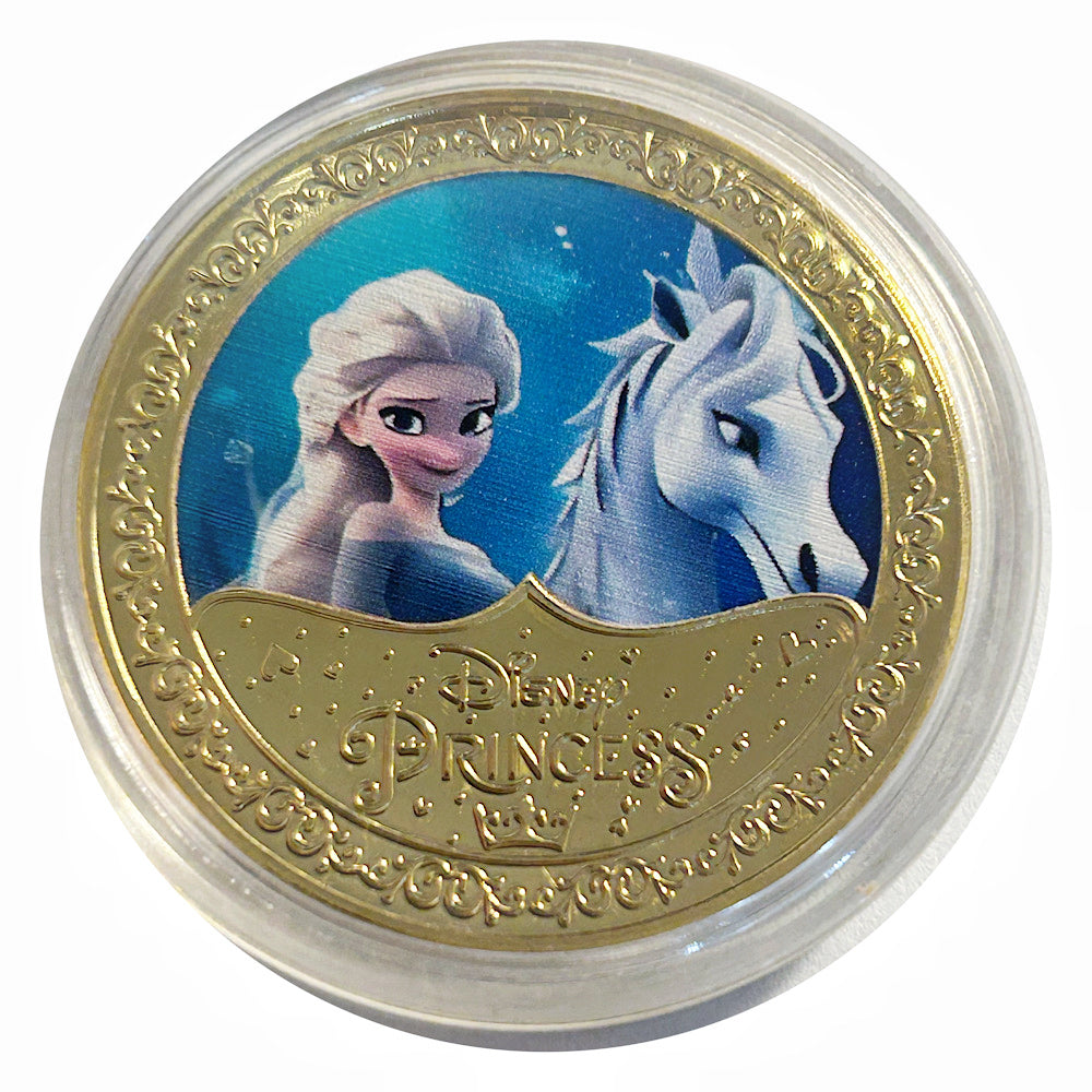 Lucky Craft Colored Coin Frozen Princess Elsa Horse Medal in Capsule
