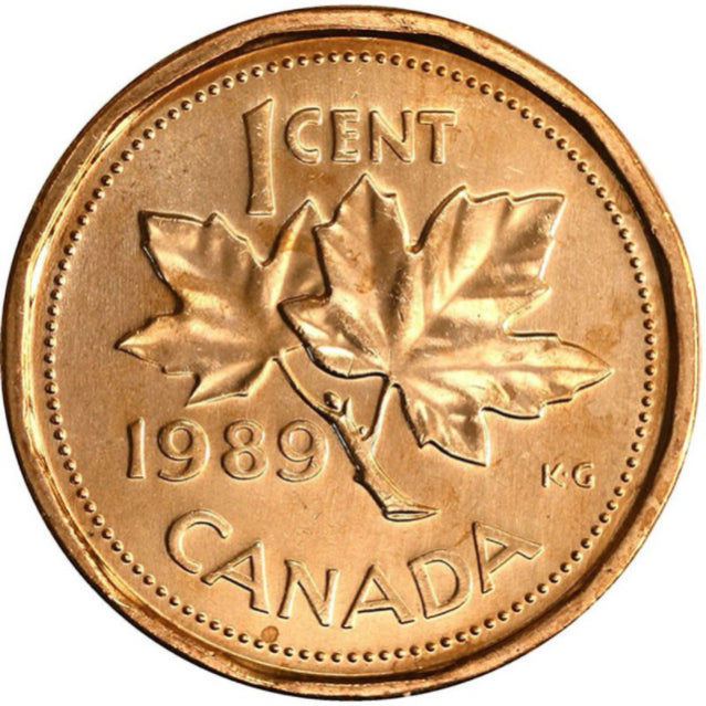 1989 Canada One Cent Copper Penny   BU