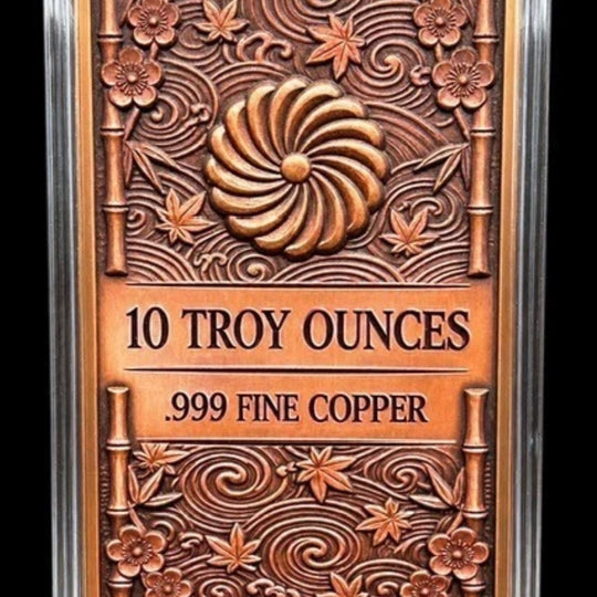 10 oz .999 Copper Cherry Blossom Imperial Sakura Bar Capsule Pouch
