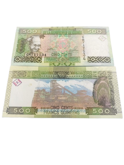 2018 Guinea 500 Francs Banknote – President Touré & Industrial Scene – UNC