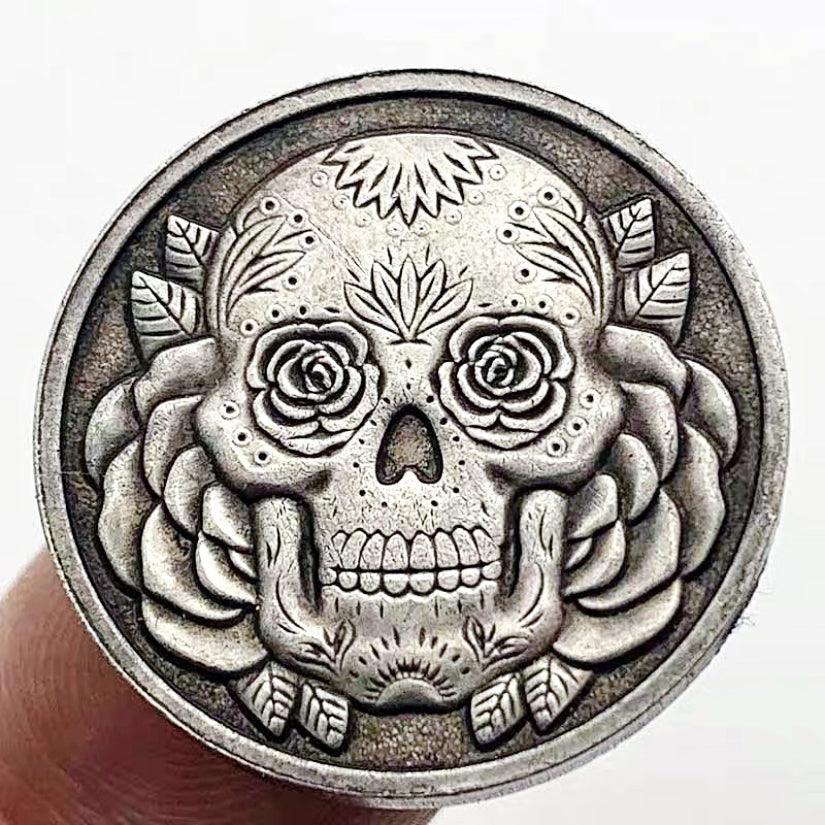 Copper Craft  Coin “Sugar Skull  “23mm Hobo Nickel Coin