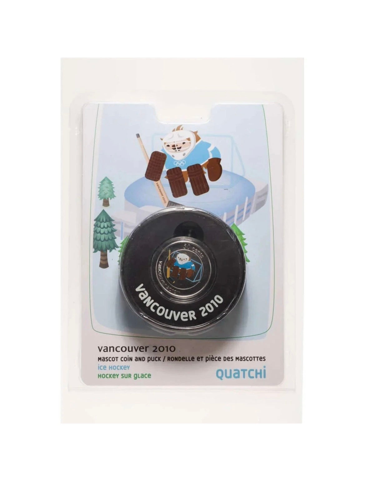 2010 Canada 50-cent Olympic Mascot Collector Card  Quatchi Skating Figure
