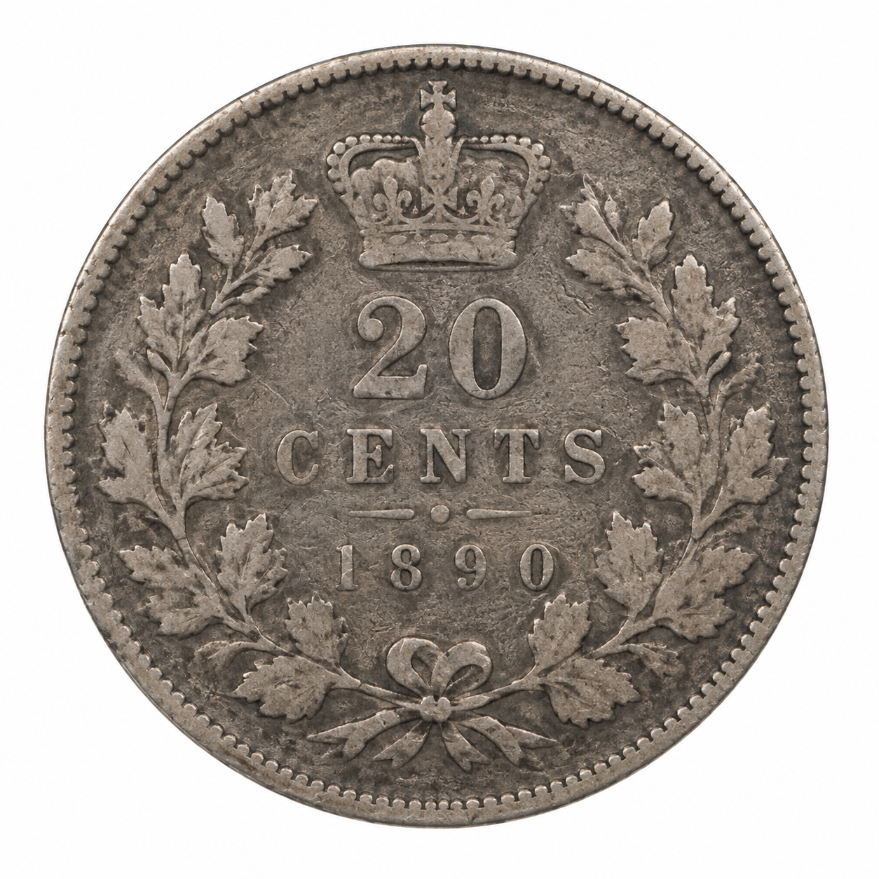 1896 Newfoundland 20 Cents Queen Victoria .925 Silver Canada VG