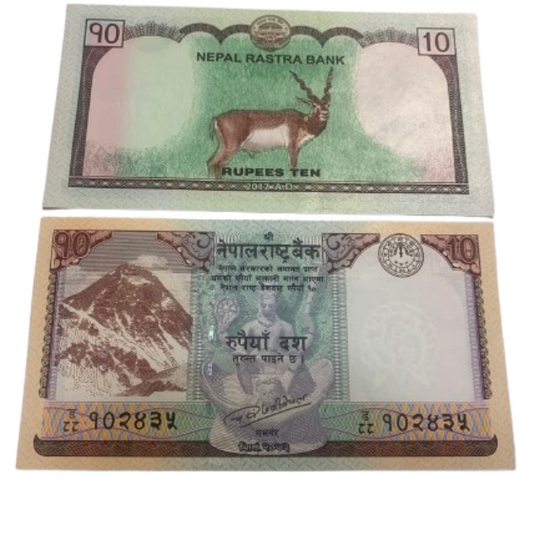 2015 Nepal 10 Rupees Banknote – Blackbuck Antelope  UNC
