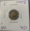 1919 UK Great Britain Three Pence Silver Coin