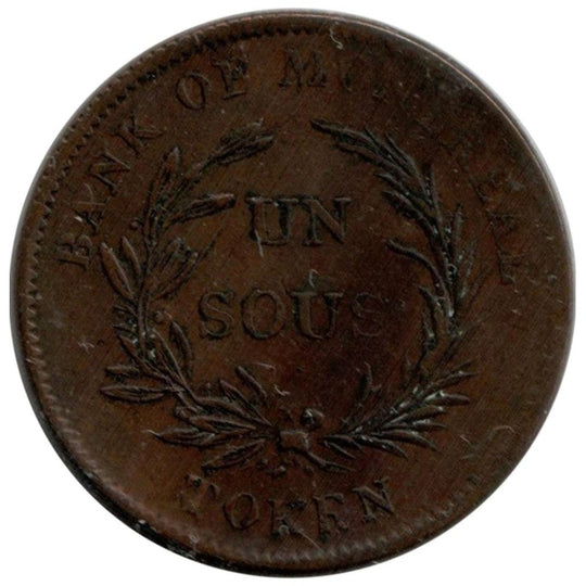 1836 Lower Canada Trade Token CH LC3A1 Breton 714 ICCS AU50 Colonial Token