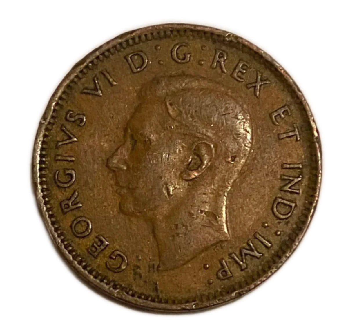 1943 1 Cent kanadischer Penny im Umlauf, sehr guter Zustand