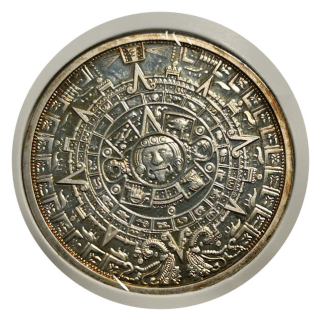 Lucky Copper Coin Mayan Calendar in Plastic Capsule