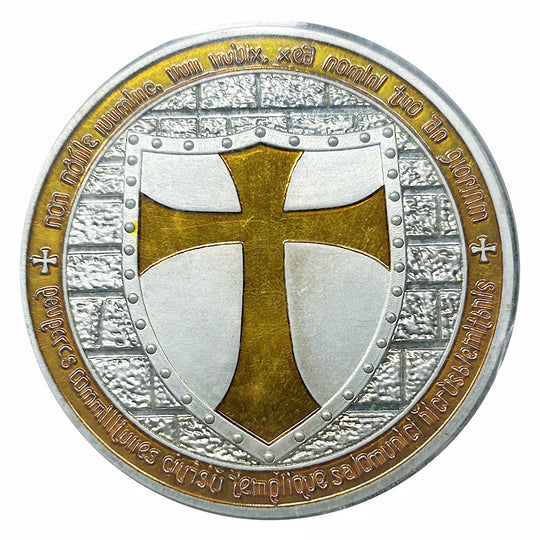 Lucky Craft Colored Coin Knights Templar Gold Cross  in Capsule