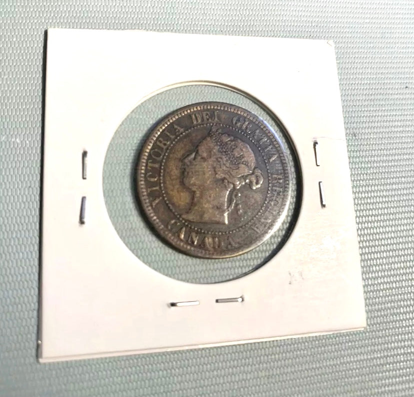 1882 H Queen Victoria one cent  large Penny coin