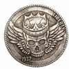 Copper Craft  Coin “Crowned Winged Skull“23mm Hobo Nickel Coin
