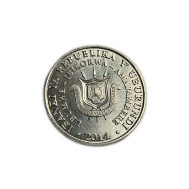 2014 Burundi 5 Francs Coin Trumpeter Hornbill Bird Coin UNC