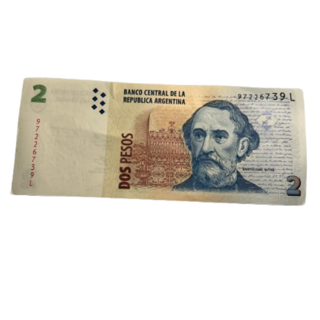 2010 Argentina . 2 Pesos. General Bartolomé Mitre. Mitre Museum VF