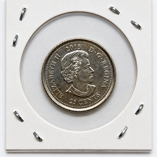 2015 Canada 25 Cent Hand  Colored Poppy Remembrance Coin
