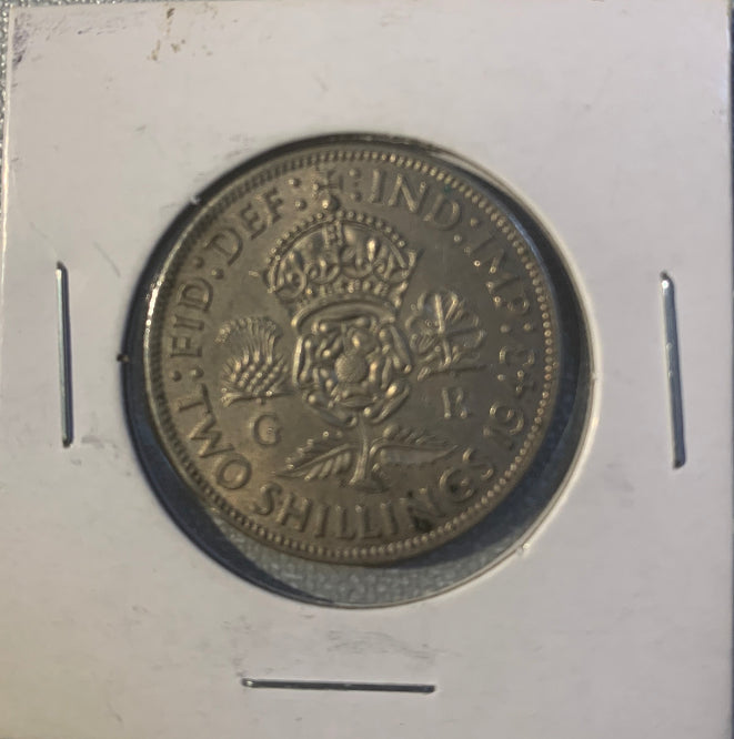 1943 Great Britain 2 Shillings Nice Silver Coin High grade