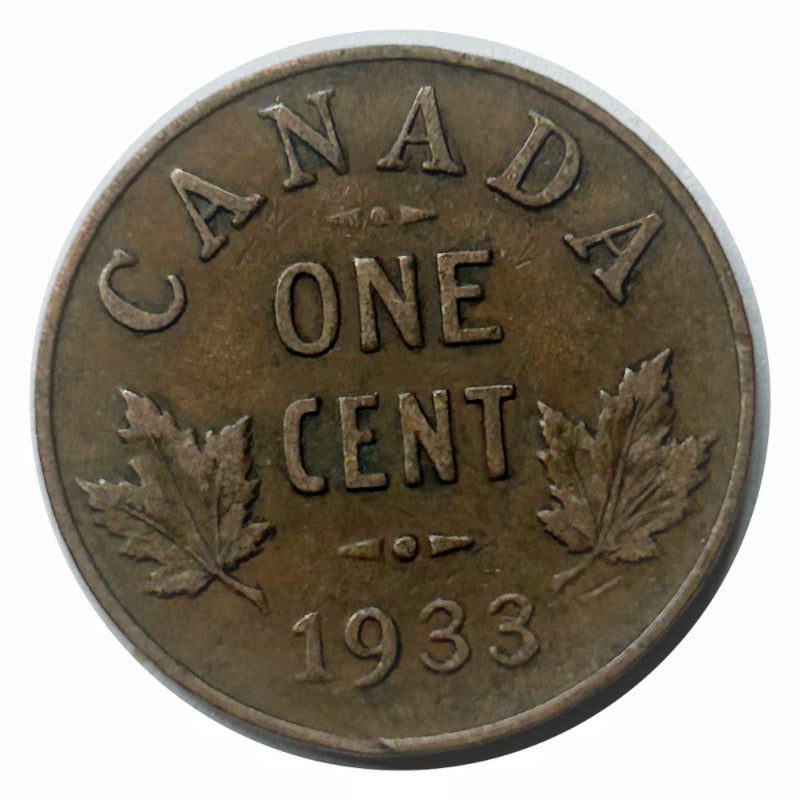 1933 1 Cent kanadischer Penny im Umlauf, guter Zustand