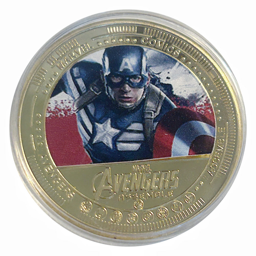 Lucky Craft Colored Coin Captain America Avengers Medal in Capsule
