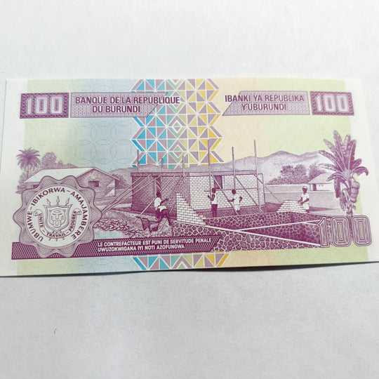 Burundi 100 Francs 2011 Fancy Triple 444 Serial PX781444 UNC