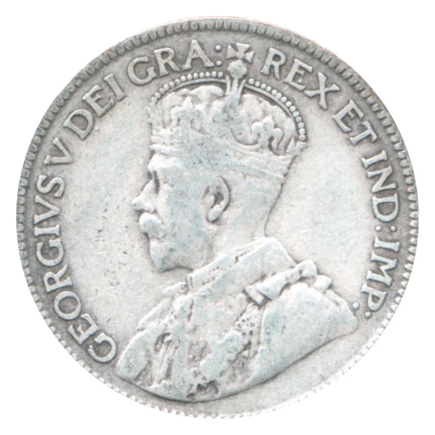 1917 C Newfoundland 25 Cents Silver  Coin VG