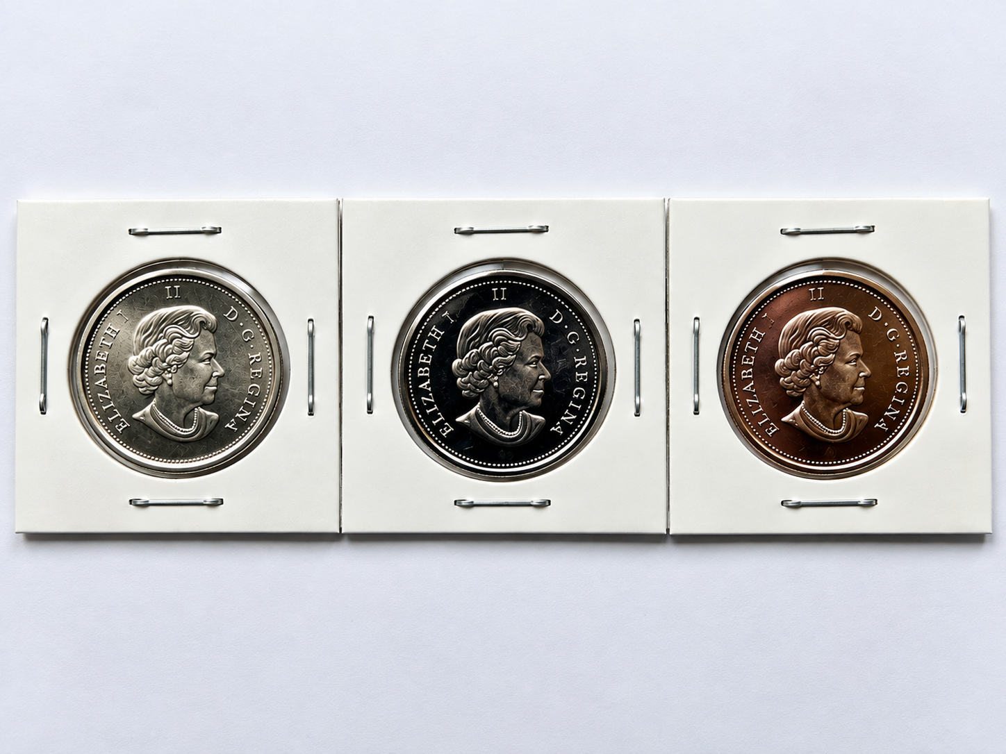Canada Hand Colored Commemorative Coin Lot – 3 Piece Collector Set