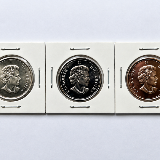 Canada Hand Colored Commemorative Coin Lot – 3 Piece Collector Set