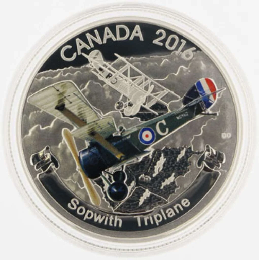 2016 Canada Silver  $20 Aircraft of First World War: Sopwith Triplane 1.023oz