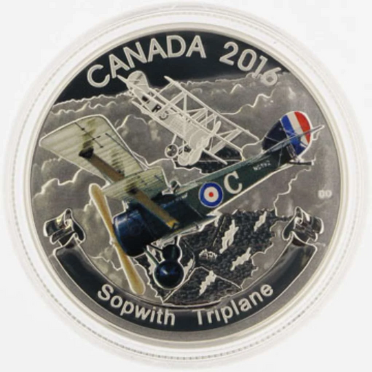 2016 Canada Silver  $20 Aircraft of First World War: Sopwith Triplane 1.023oz