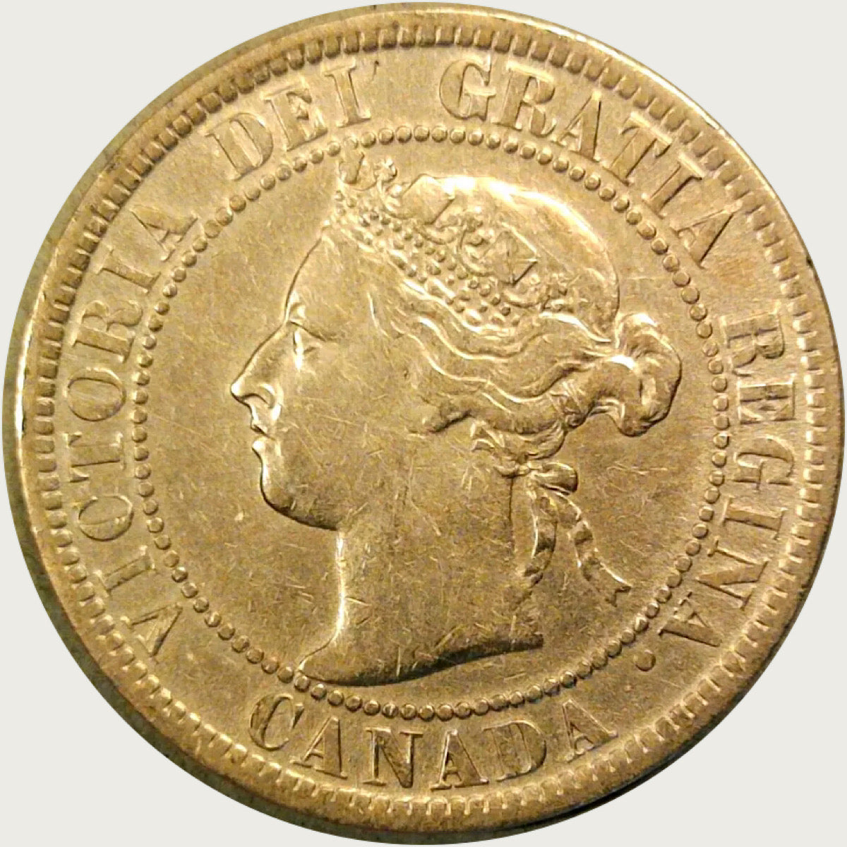 1899 Canada  Victoria Queen Large Penny Coin