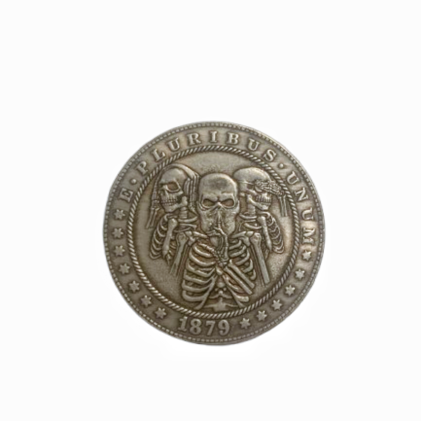 Copper Craft  Coin “Three Skeleton Brothers   “40mm Hobo Nickel Big Coin