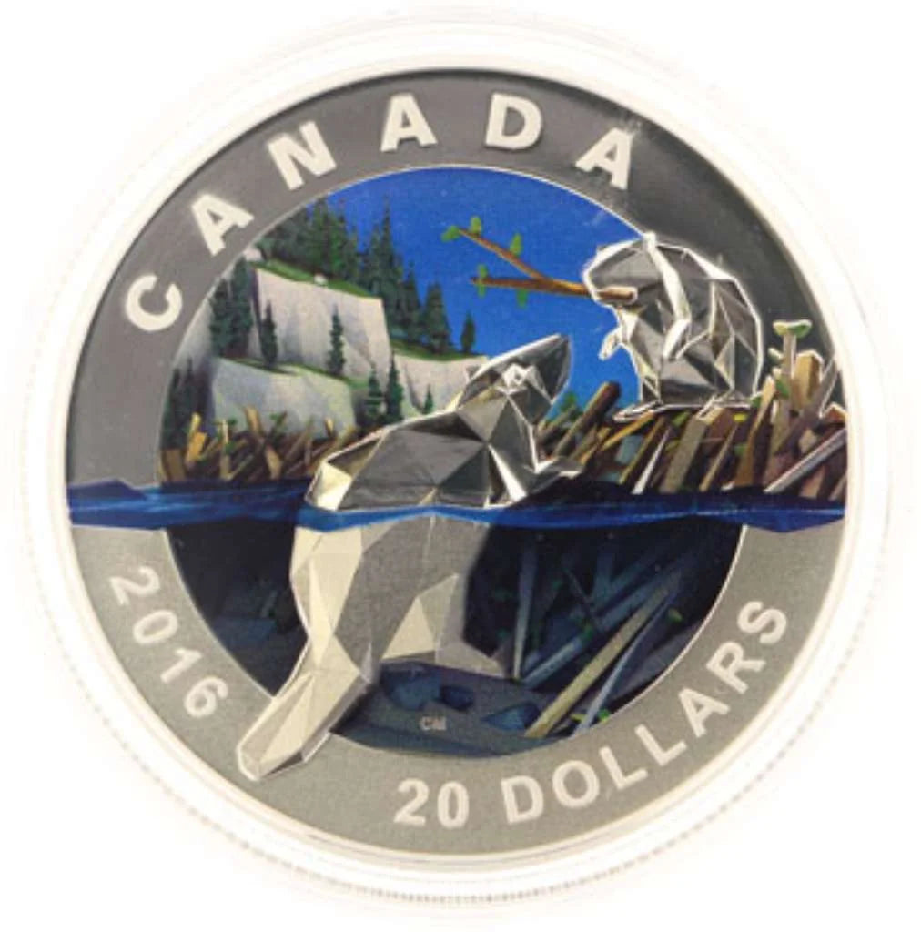 2016 Canada $20 Geometry in Art Beaver .9999 Silver Proof Coin