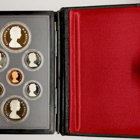 1984 Canada Base Metal  Proof Set, Standard, Voyageur/Toronto, 7-coins