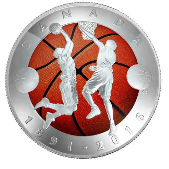 2016 Canada Silver  $25 Invention of Basketball 125th Anniv